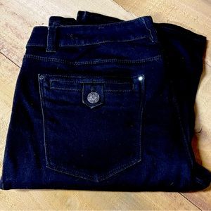 WhiteHouse BlackMarket Skinny Flare 8R Black Jeans
